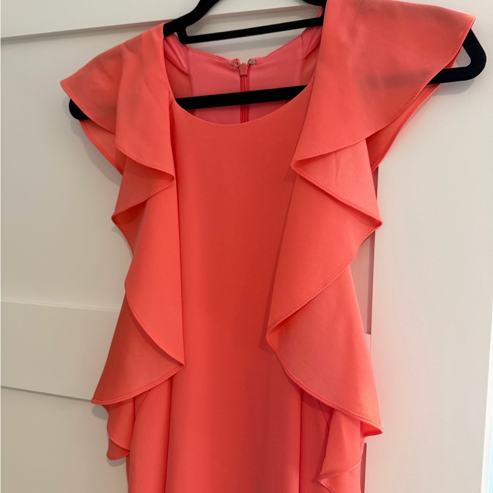 BCBGMaxAzria Coral Ruffle Mini Dress